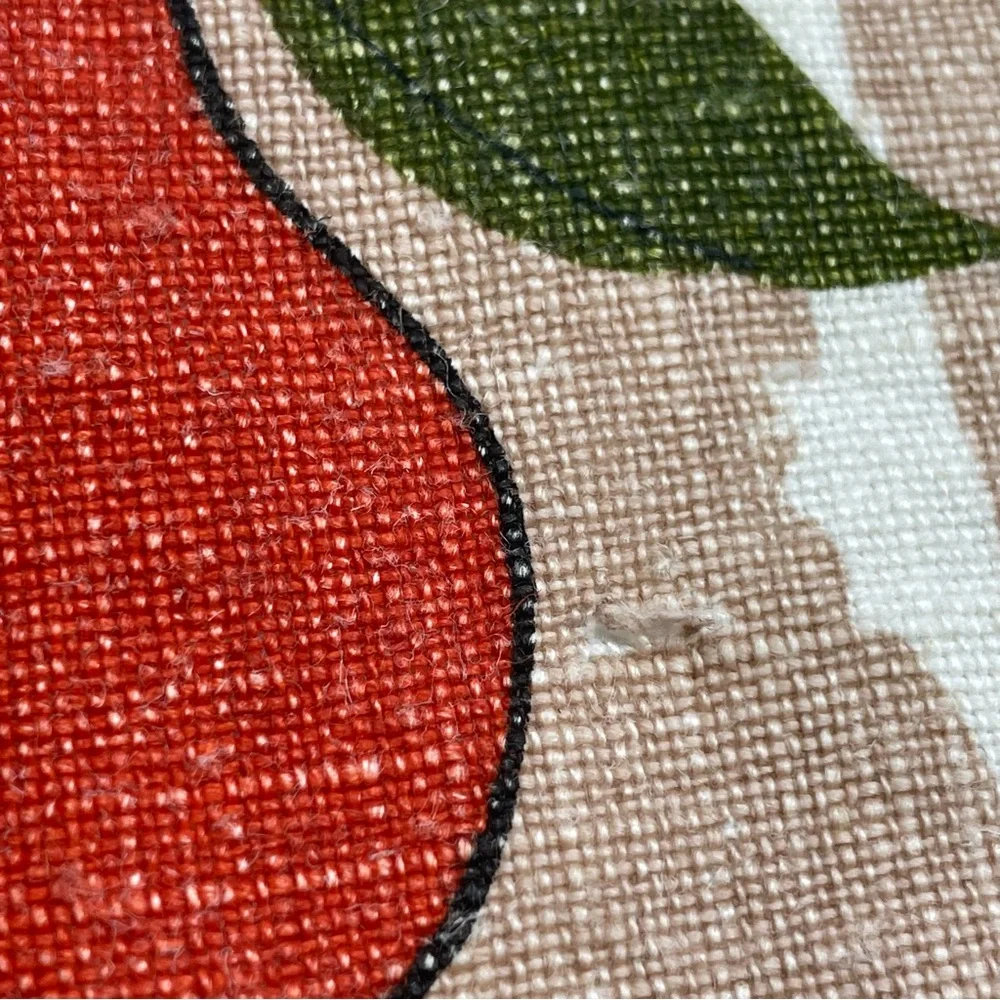 Vintage Tea Towel‎ Pear Print Retro Fruit Branches Produce Kitchen Linens Orange